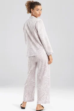 Natori Pajama Sets-Zebra - Cotton Sateen Notch PJ